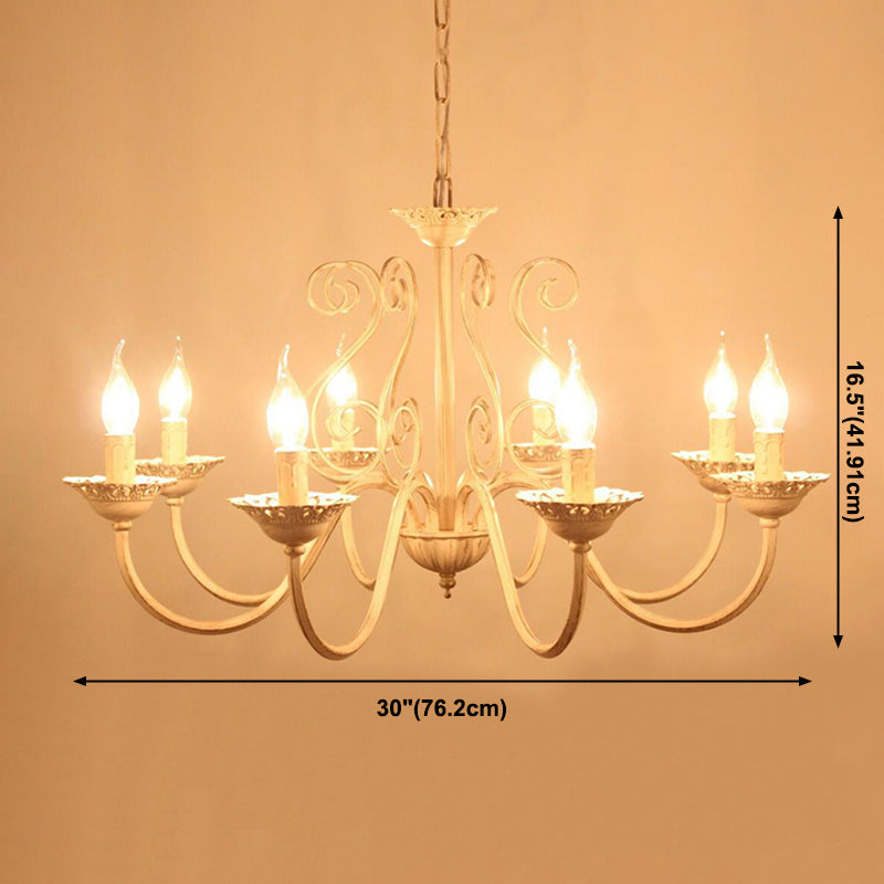 8-Lights Metal Hanging Ceiling Light Modern Style Curved Arms Suspension Pendant Light