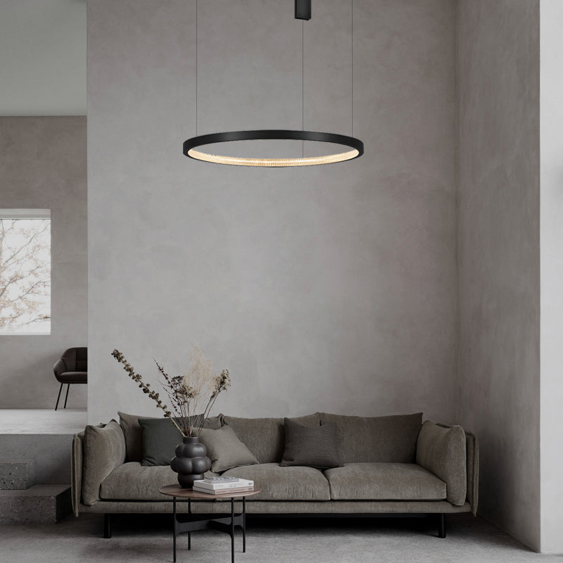 Lampadario moderno del cerchio di illuminazione a pendente a pendente lampadario in metallo lampadario