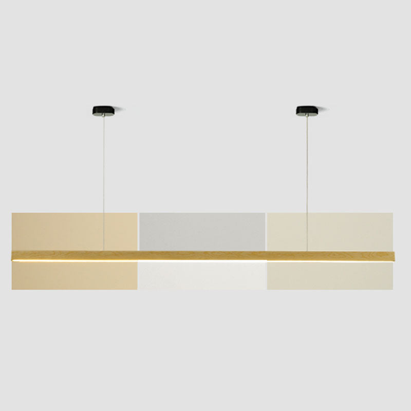 Acrylic and Wood chandelier light, Simple Linear island lighting fixtures for Kitchen Island