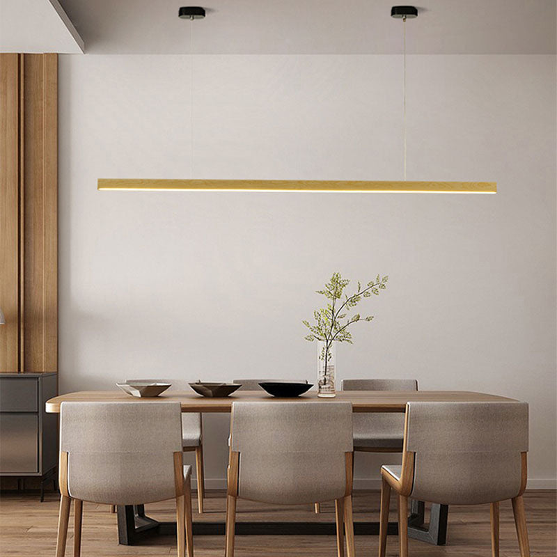 Acrylic and Wood chandelier light, Simple Linear island lighting fixtures for Kitchen Island
