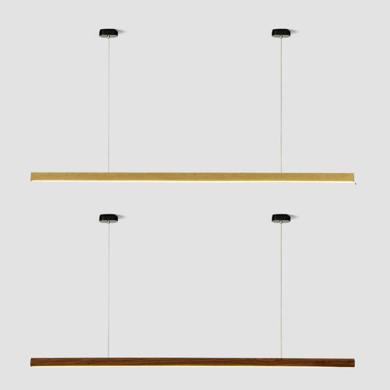 Acrylic and Wood chandelier light, Simple Linear island lighting fixtures for Kitchen Island