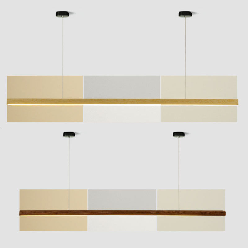 Acrylic and Wood chandelier light, Simple Linear island lighting fixtures for Kitchen Island