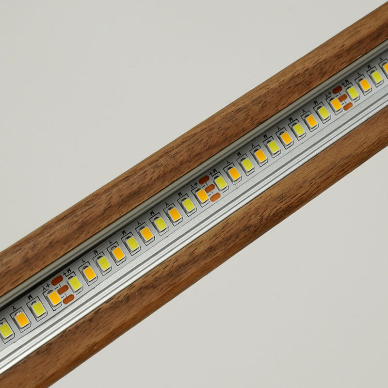 Acrylic and Wood chandelier light, Simple Linear island lighting fixtures for Kitchen Island