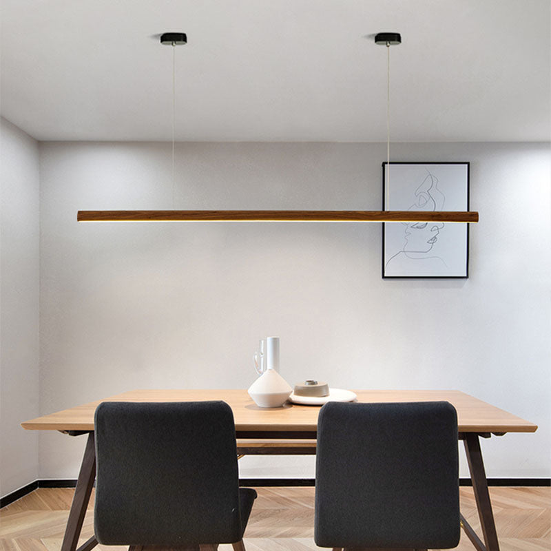 Acrylic and Wood chandelier light, Simple Linear island lighting fixtures for Kitchen Island