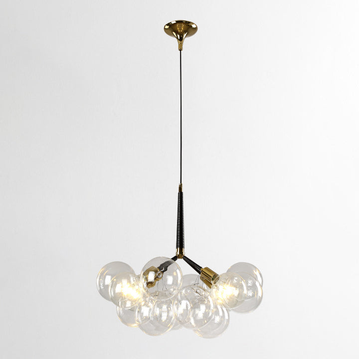 Globe Chandelier Light Fixture Vintage Clear Glass Pendant Lighting for Restaurant