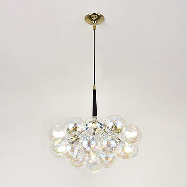 Globe Chandelier Light Fixture Vintage Clear Glass Pendant Lighting for Restaurant