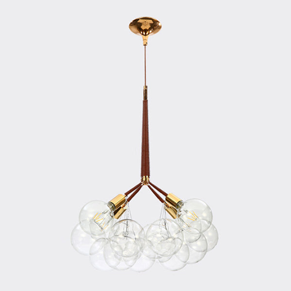 Globe Chandelier Light Fixture Vintage Clear Glass Pendant Lighting for Restaurant