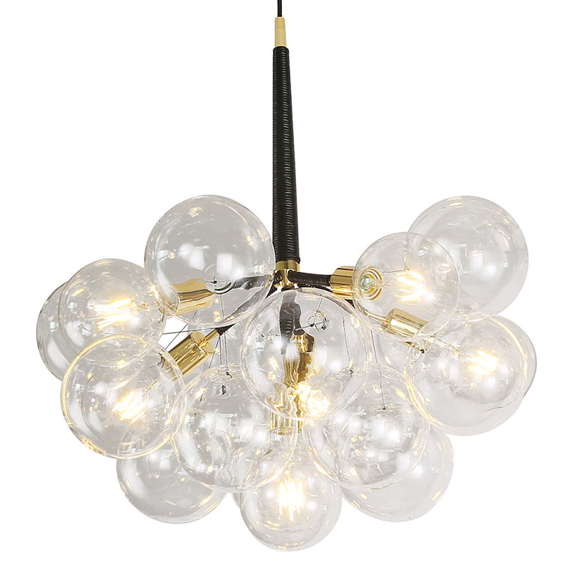 Globe Chandelier Light Fixture Vintage Clear Glass Pendant Lighting for Restaurant