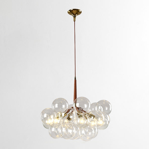 Globe Chandelier Light Fixture Vintage Clear Glass Pendant Lighting for Restaurant