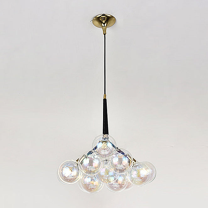 Globe Chandelier Light Fixture Vintage Clear Glass Pendant Lighting for Restaurant