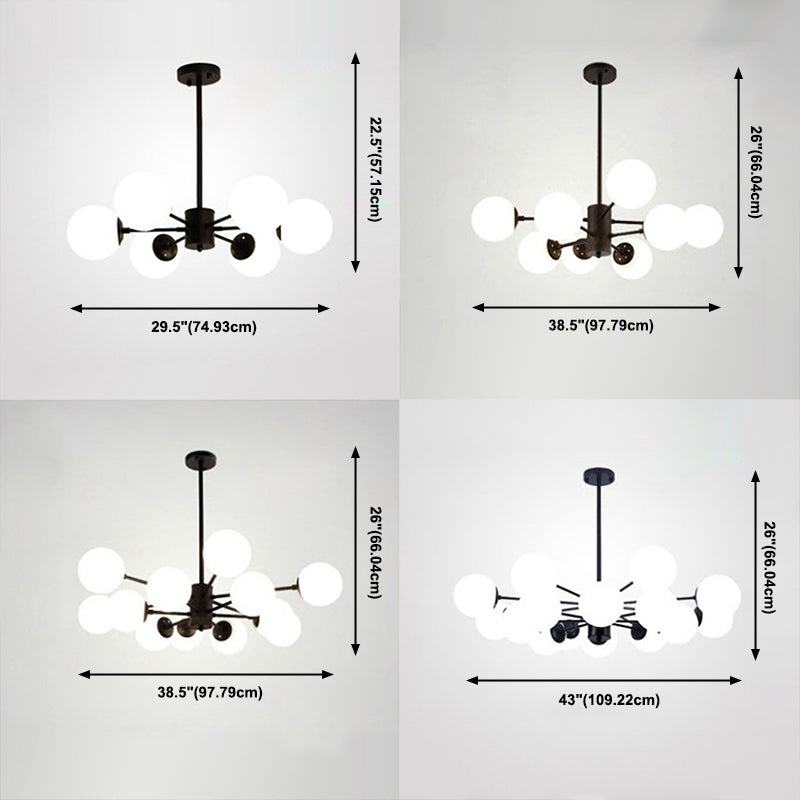 Globe Chandelier Light Fixture Modern Style Glass Pendant Lamp for Restaurant