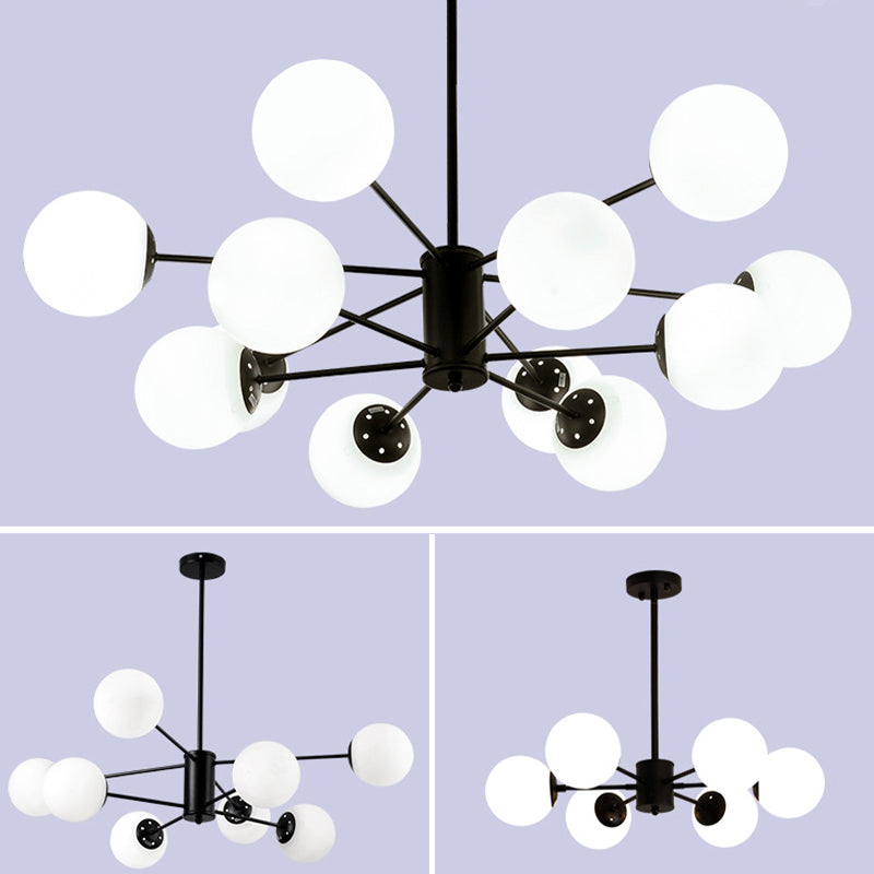 Globe Chandelier Light Fixture Modern Glass Pendant Lighting for Restaurant
