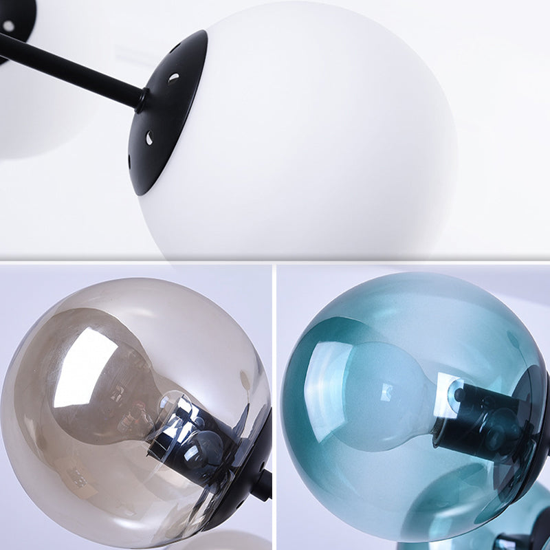 Globe Chandelier Light Fixture Modern Glass Pendant Lighting for Restaurant
