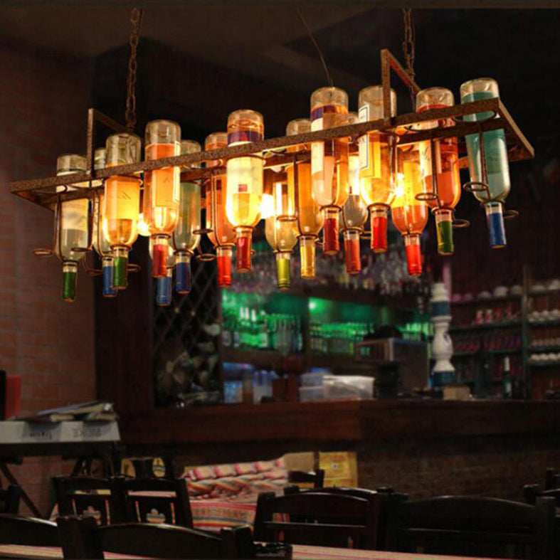 Vintage stijl rond kroonluchter verlichting armatuur glazen hangsellamp in meerkleurig