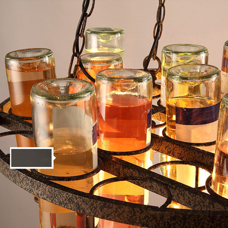 Vintage stijl rond kroonluchter verlichting armatuur glazen hangsellamp in meerkleurig