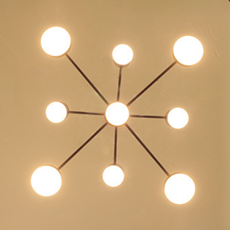 Black Spoke-Like Chandelier Lighting Fixture Simple Style Metal Pendant Chandelier