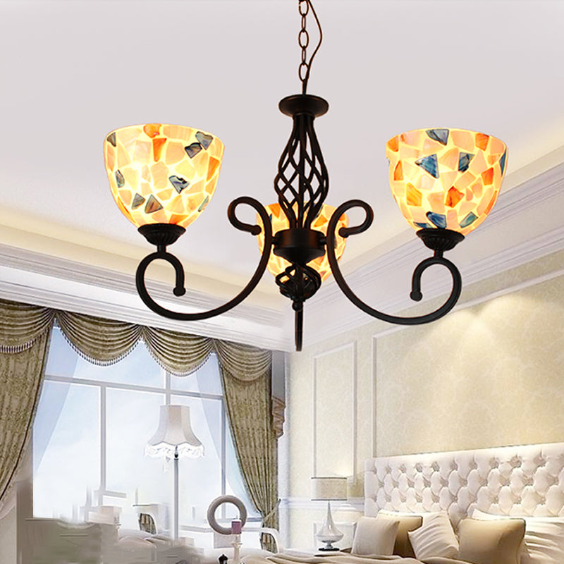 Ciotola a forma di lampadario guscio lampada lampadario appeso in stile tiffany per camera da letto