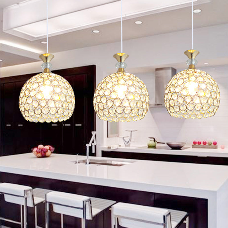 Gold Kugel Hanging Light Kit Minimalist Style Crystal Hängnisbeleuchtung