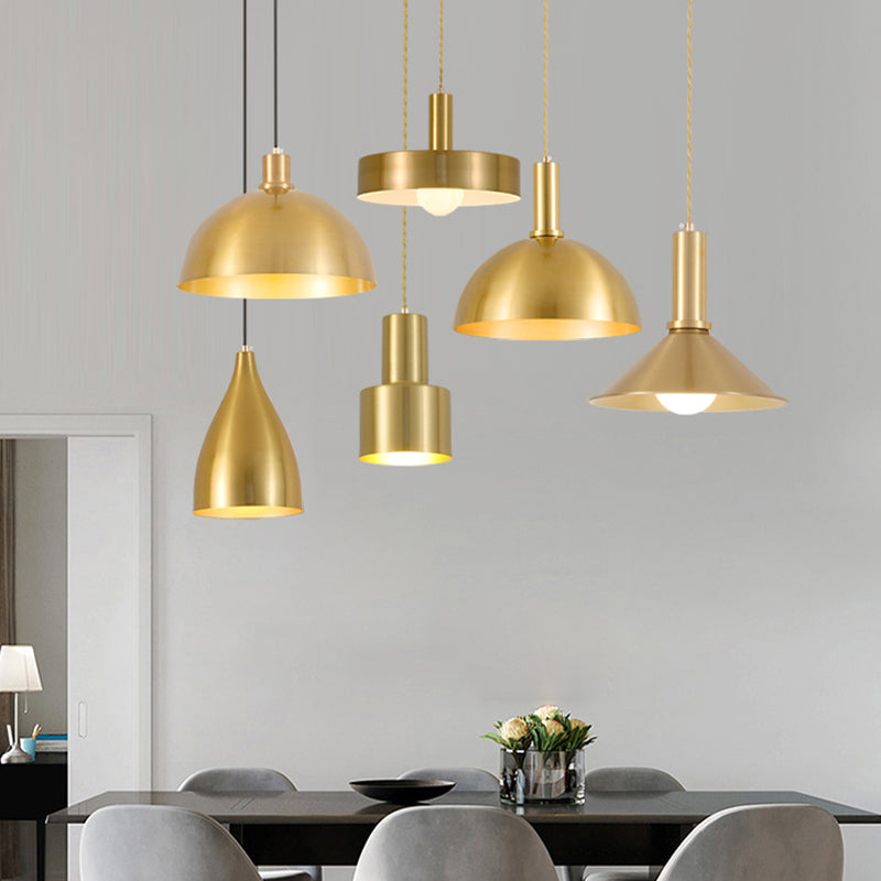 Schattiertes Metallhängern Beleuchtungsbestand zeitgenössischer Stil Gold Hanging Light Kit