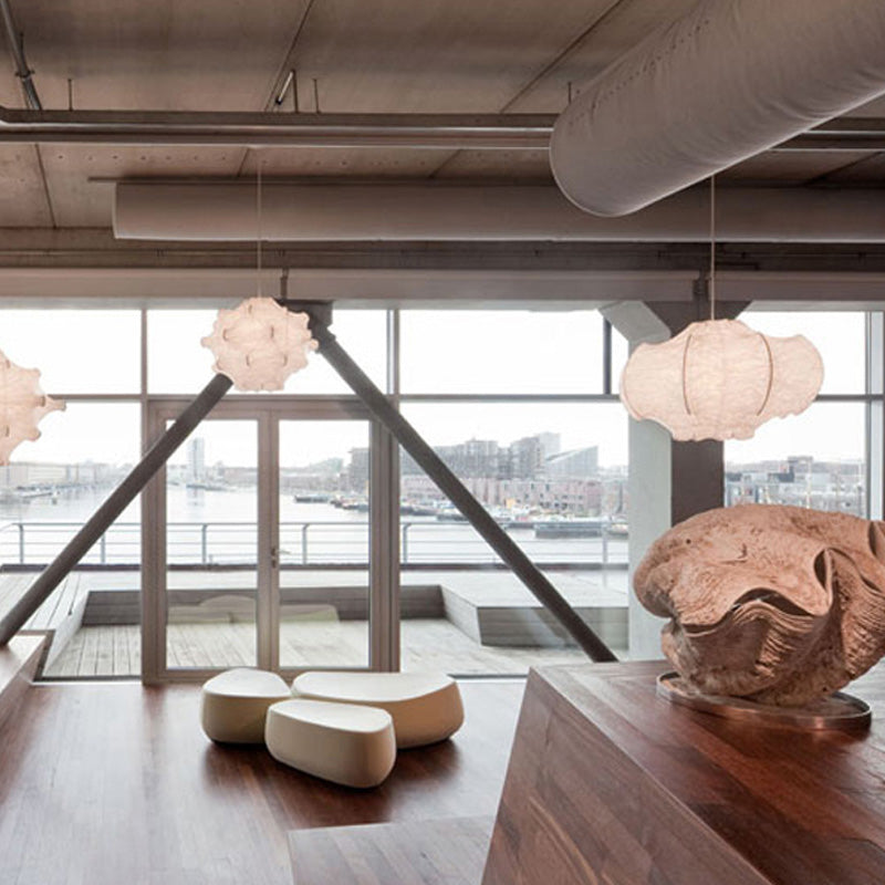 Stoff schattiert Anhänger Beleuchtungsstoffe minimalistischer Stil weiß hängendes Licht