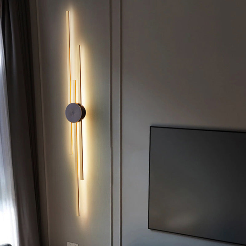 Moderne geometrische Wandleuchte mit mehrköpfiger Wohnzimmerwandhalterung mit Metallschatten