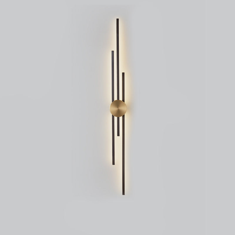 Moderne geometrische Wandleuchte mit mehrköpfiger Wohnzimmerwandhalterung mit Metallschatten