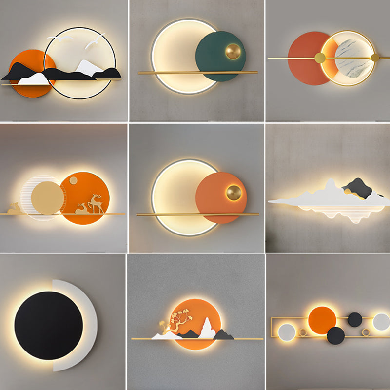 Geometrische Wandmontageleuchte moderne 1-Licht-Wandlampe mit Acrylschatten