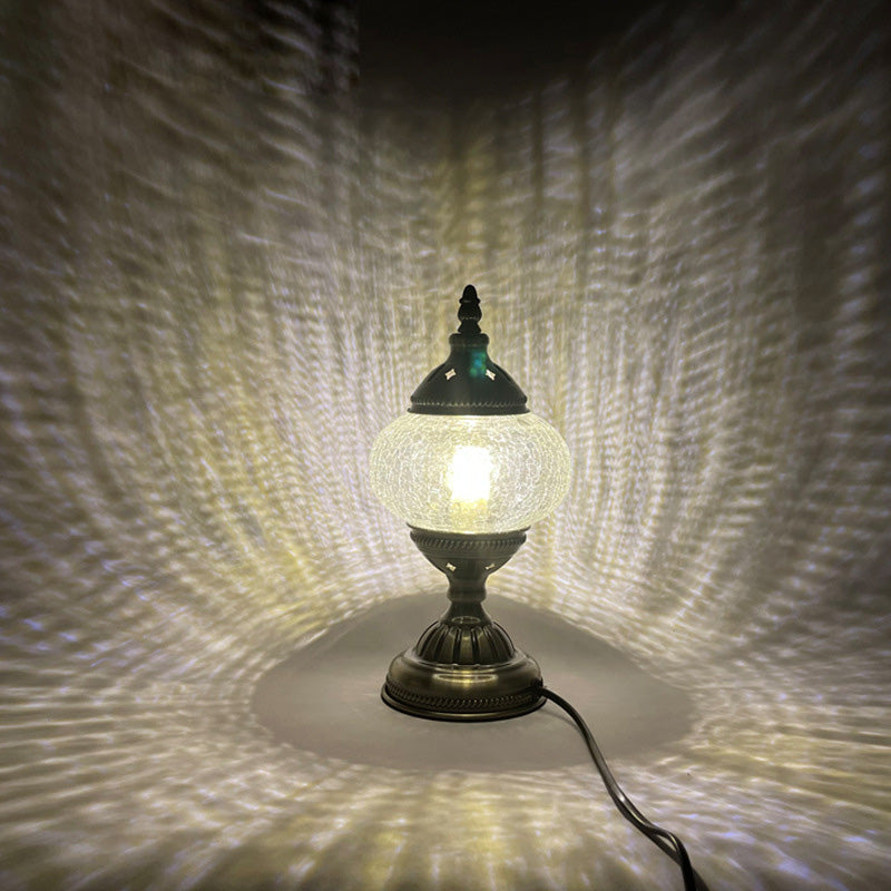 1 la tête tachée de tête petite lampe de bureau du sud-est de l'Asie du Sud-Est lampe de table de nuit à chambre ovale