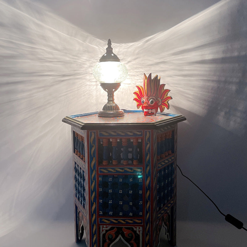 1 la tête tachée de tête petite lampe de bureau du sud-est de l'Asie du Sud-Est lampe de table de nuit à chambre ovale