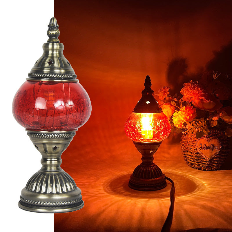 1 la tête tachée de tête petite lampe de bureau du sud-est de l'Asie du Sud-Est lampe de table de nuit à chambre ovale
