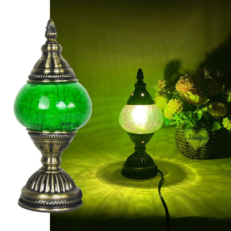 1 la tête tachée de tête petite lampe de bureau du sud-est de l'Asie du Sud-Est lampe de table de nuit à chambre ovale