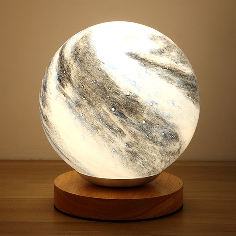 Planet Glass Lampshade Table Lamp Modern Style Creative Globe Desk Light