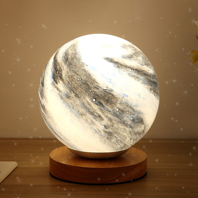 Planet Glass Lampshade Table Lamp Modern Style Creative Globe Desk Light