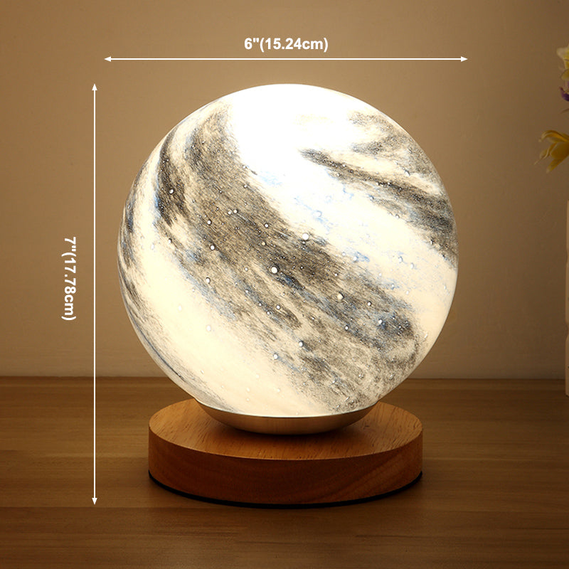 Planet Glass Lampshade Table Lamp Modern Style Creative Globe Desk Light