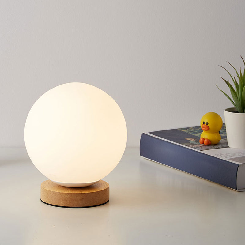 Modern Minimalism Table Light White Glass Bedroom Living Room Desk Lamp