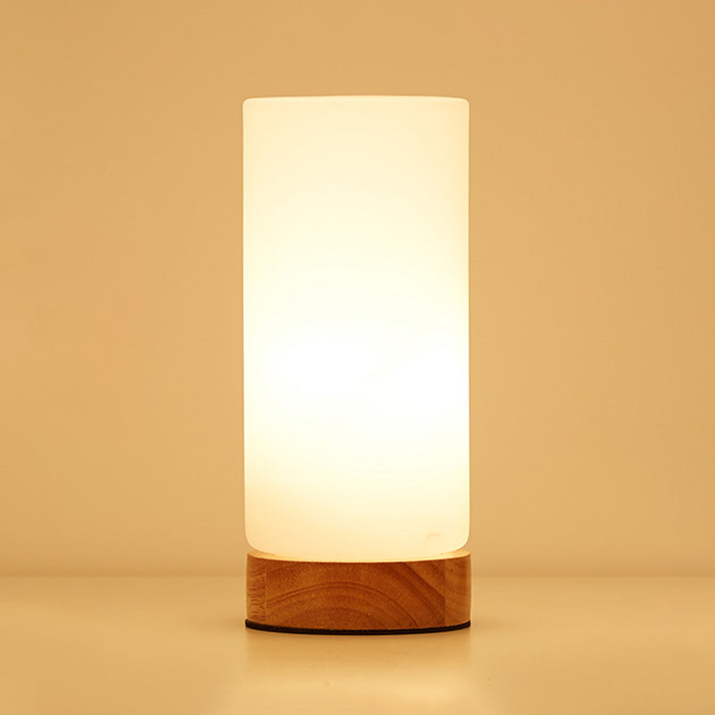 Modern Minimalism Table Light White Glass Bedroom Living Room Desk Lamp