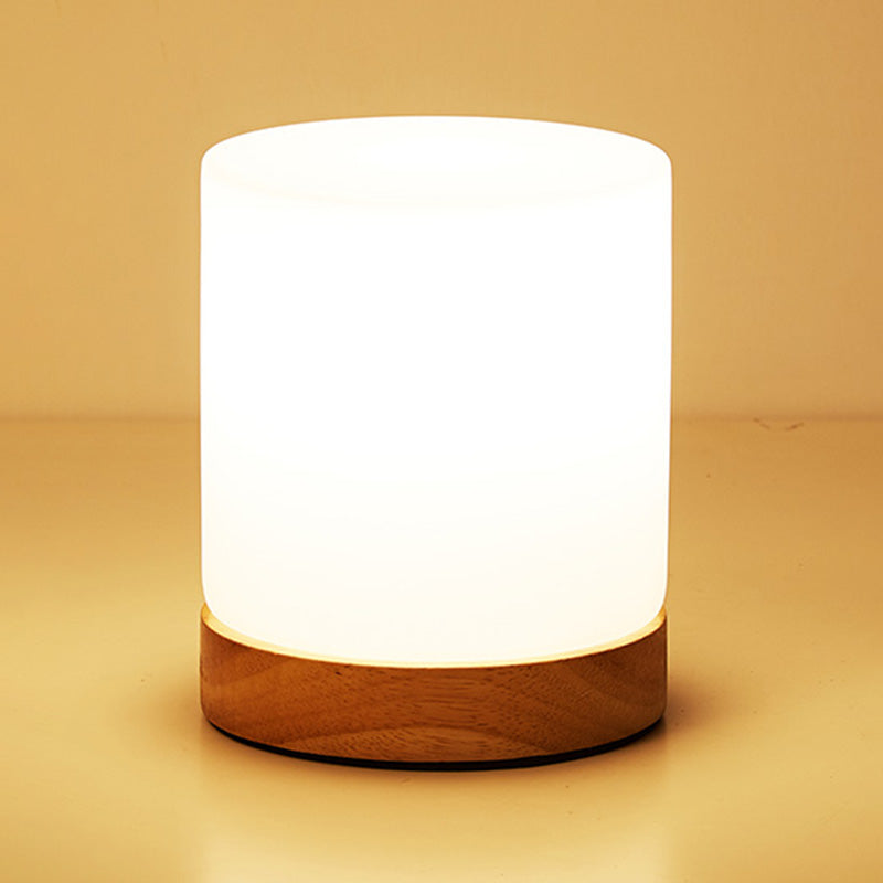 Modern Minimalism Table Light White Glass Bedroom Living Room Desk Lamp