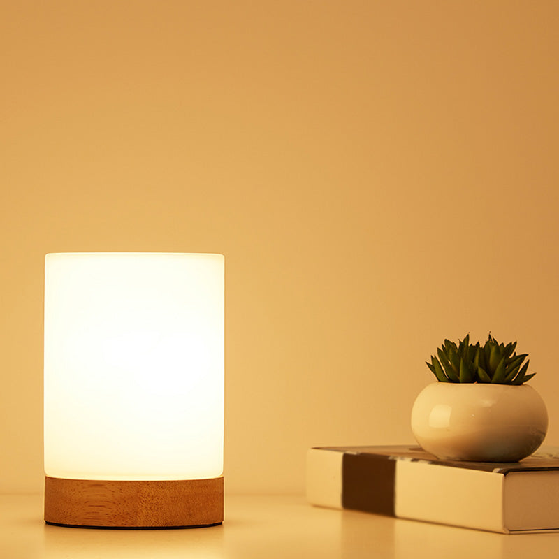 Modern Minimalism Table Light White Glass Bedroom Living Room Desk Lamp