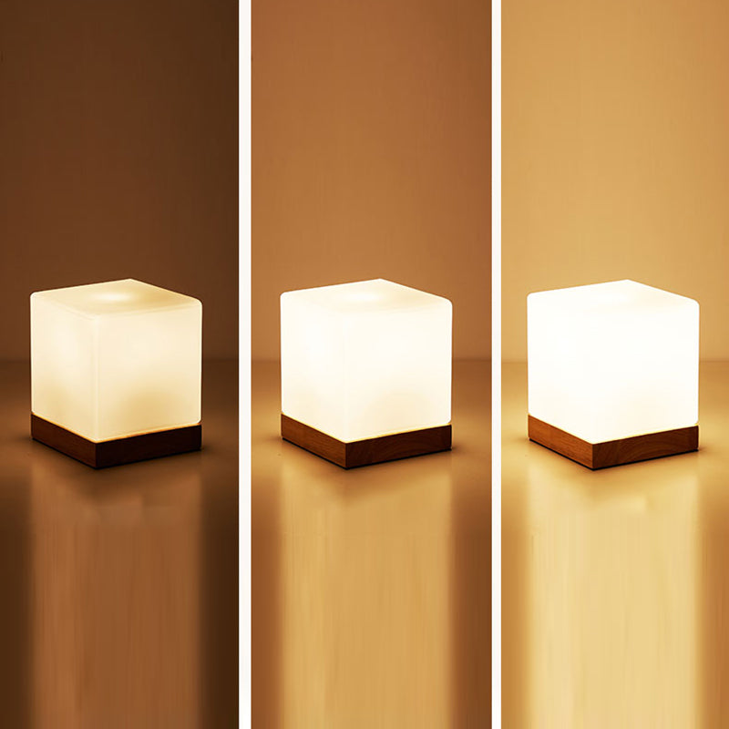 Modern Minimalism Table Light White Glass Bedroom Living Room Desk Lamp