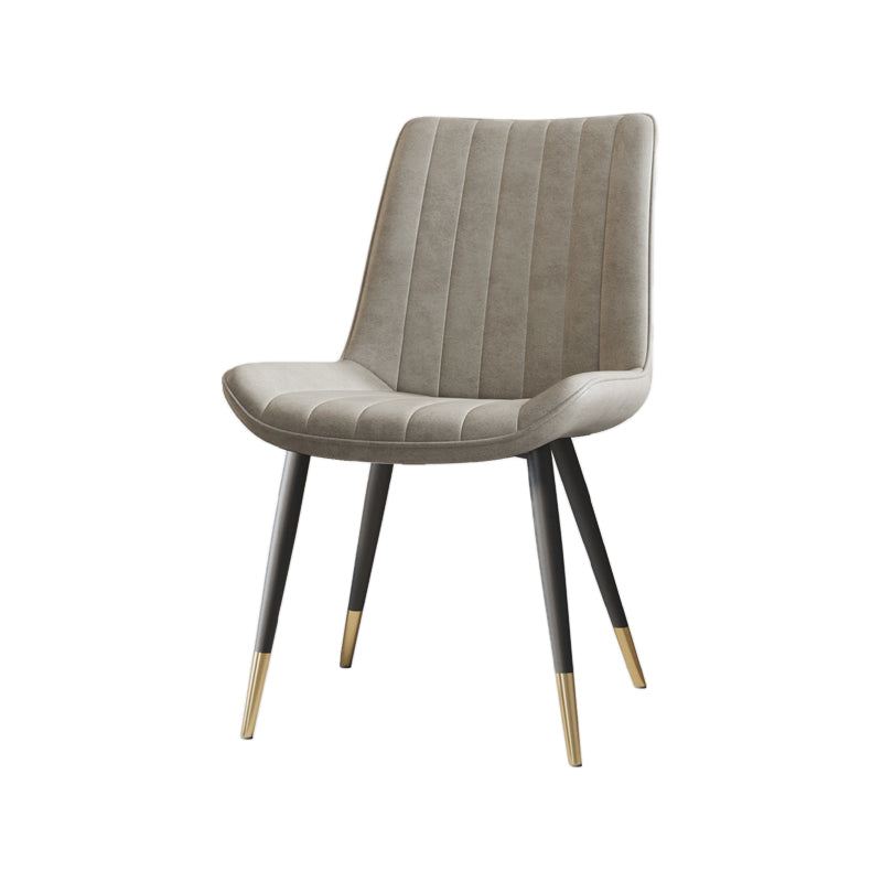 Silla auxiliar de cuero escandinava para sala de estudio Sillas de comedor Parsons con acabado mate