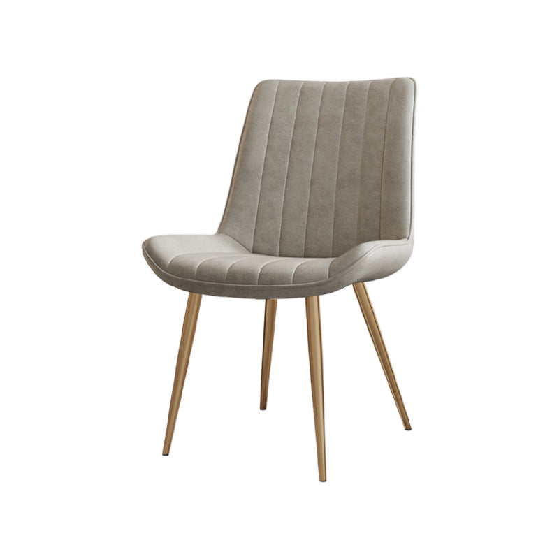Silla auxiliar de cuero escandinava para sala de estudio Sillas de comedor Parsons con acabado mate