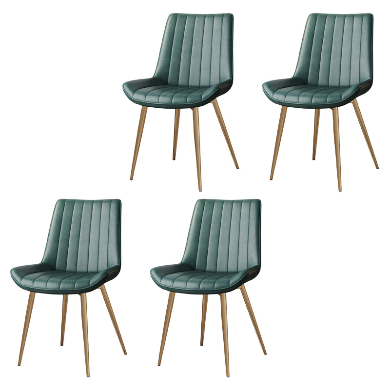Silla auxiliar de cuero escandinava para sala de estudio Sillas de comedor Parsons con acabado mate