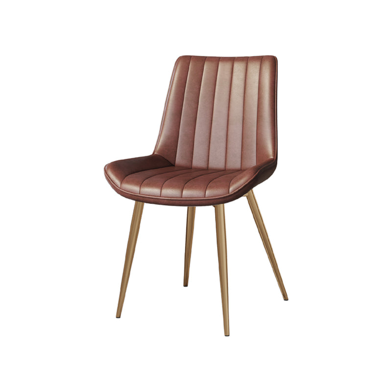 Silla auxiliar de cuero escandinava para sala de estudio Sillas de comedor Parsons con acabado mate