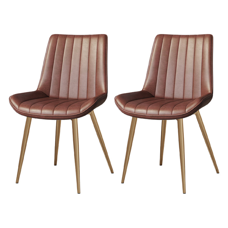 Silla auxiliar de cuero escandinava para sala de estudio Sillas de comedor Parsons con acabado mate