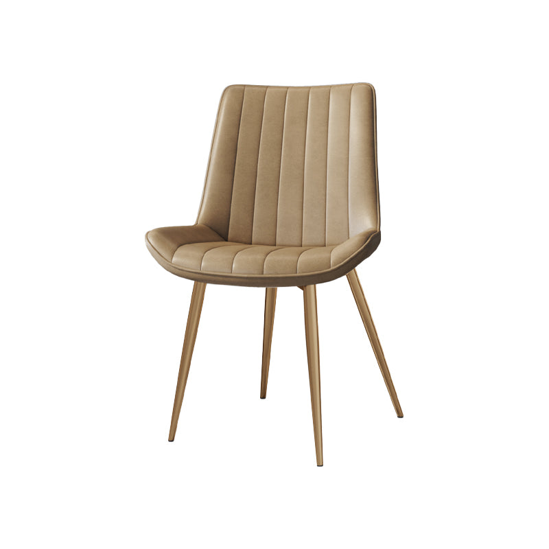 Silla auxiliar de cuero escandinava para sala de estudio Sillas de comedor Parsons con acabado mate