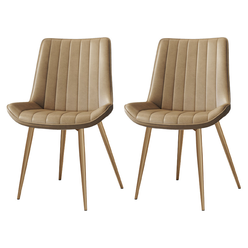 Silla auxiliar de cuero escandinava para sala de estudio Sillas de comedor Parsons con acabado mate