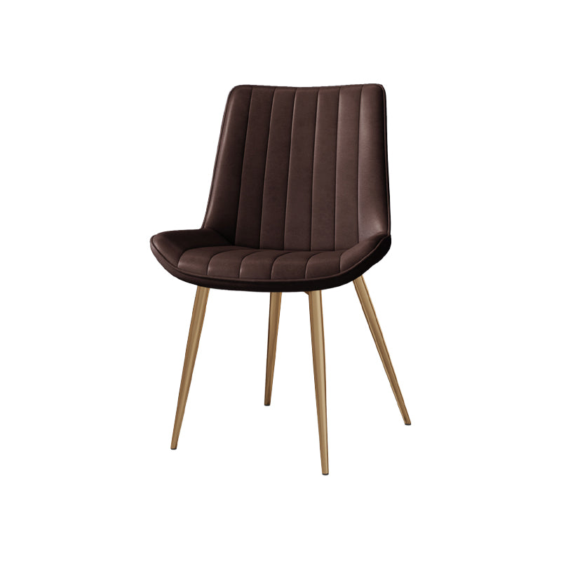 Silla auxiliar de cuero escandinava para sala de estudio Sillas de comedor Parsons con acabado mate
