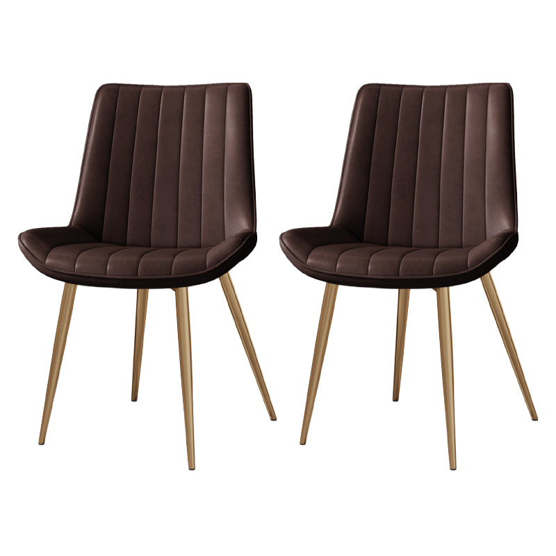 Silla auxiliar de cuero escandinava para sala de estudio Sillas de comedor Parsons con acabado mate