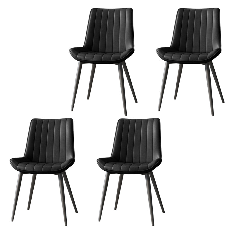 Silla auxiliar de cuero escandinava para sala de estudio Sillas de comedor Parsons con acabado mate