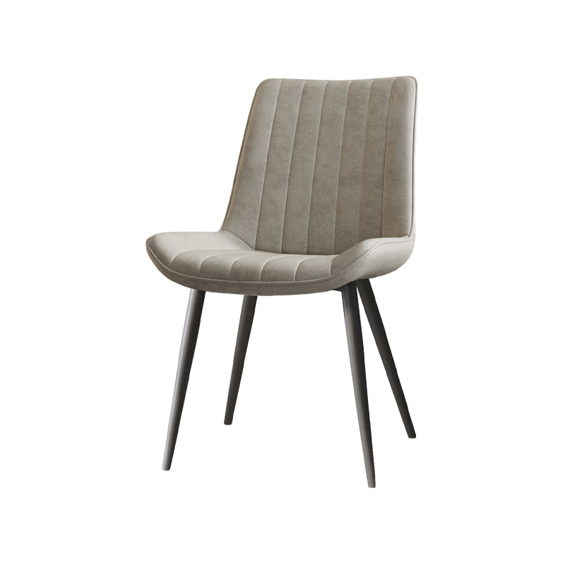 Silla auxiliar de cuero escandinava para sala de estudio Sillas de comedor Parsons con acabado mate